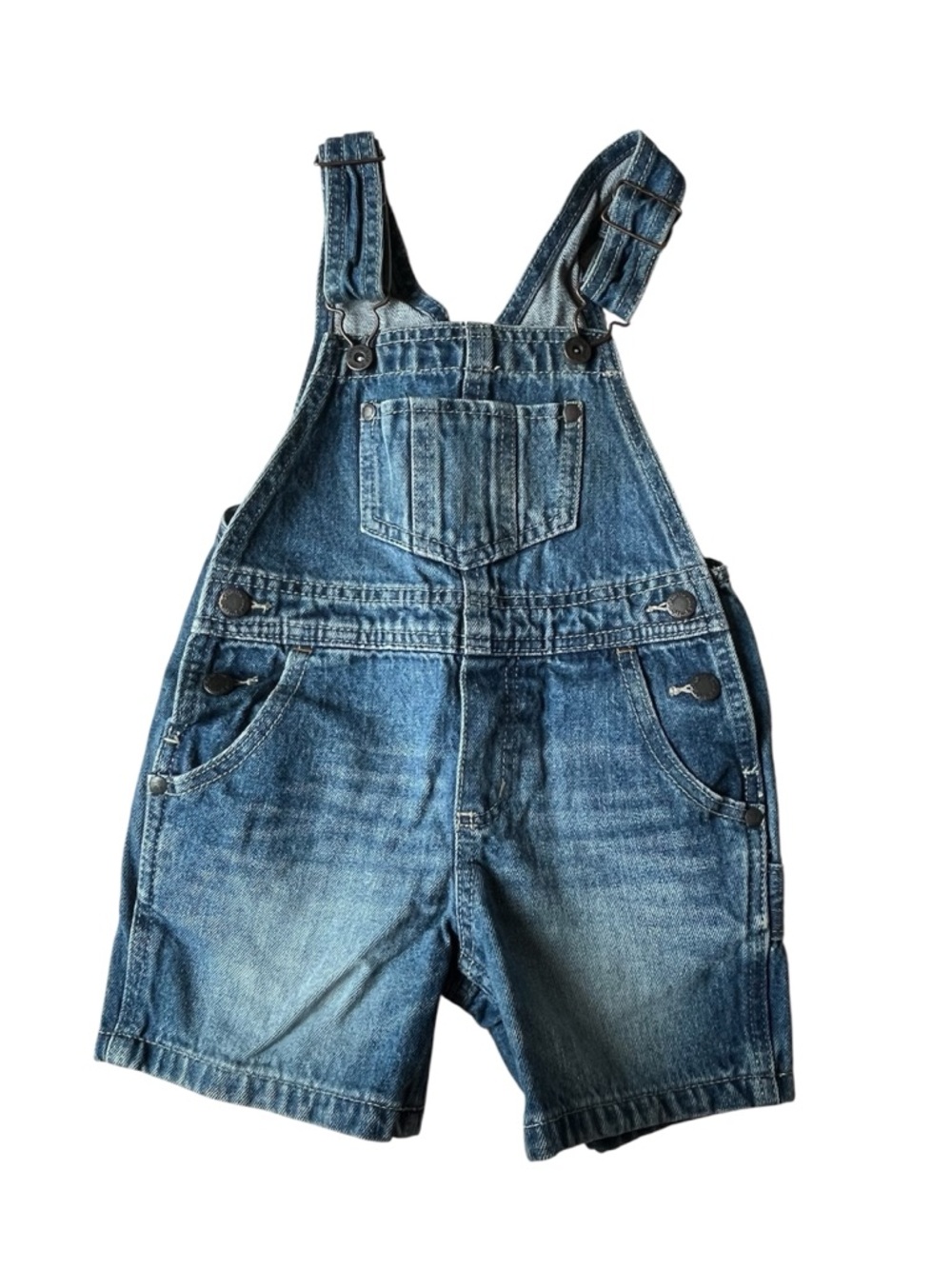 OSHKOSH GENUINE KIDS DENIM OVERALLS SHORTS BAGGY 2T